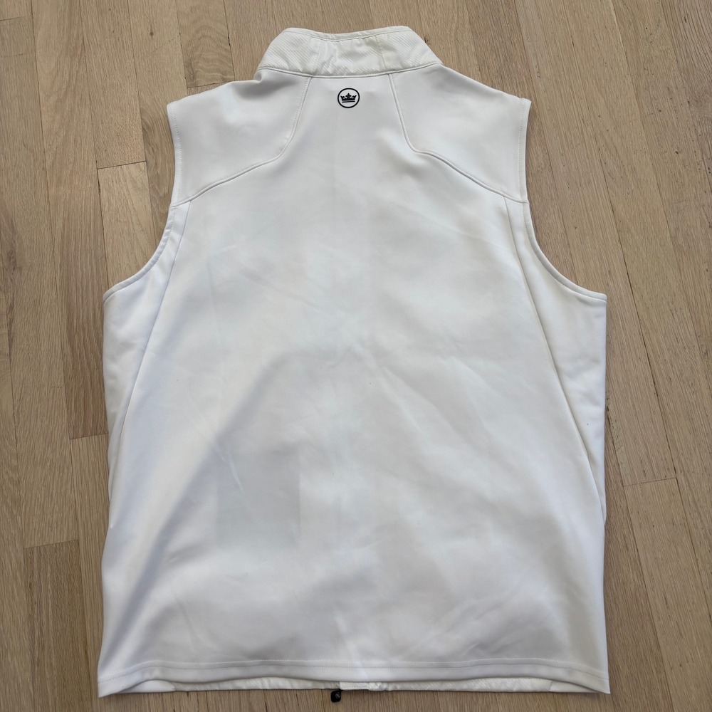 Peter Millar Golf Vest Mens Medium White Excellent Liberty Bell Crown Sport - Picture 2 of 4